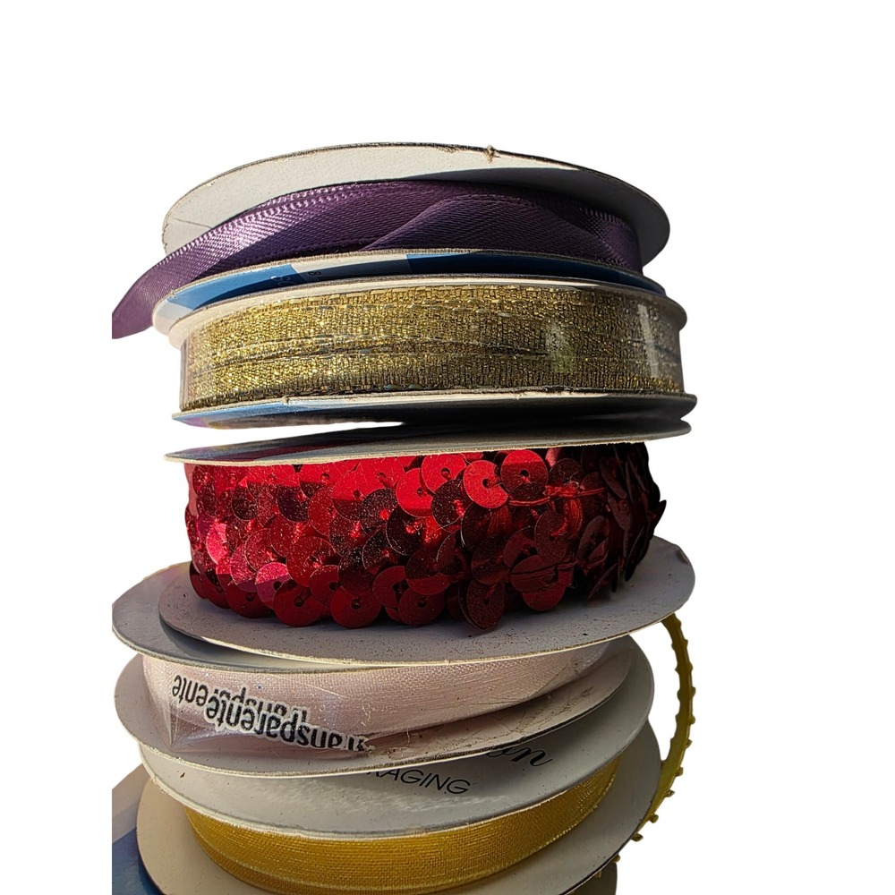 Mixed Ribbon Lot Essentials Ribbon Trends Simplicity Sequin Organdy 14pc A5 - Picture 7 of 16